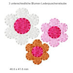 Stickmotiv 3 unterschiedliche Blumen Lederpuschenstube