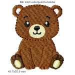 Stickmotiv Bär sitzt Lederpuschenstube