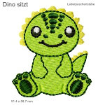 Stickmotiv Dino sitzt Lederpuschenstube