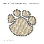 Stickmotiv Elefantenfussabdruck mini