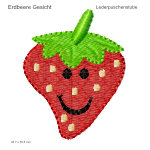 Stickmotiv Erdbeere Gesicht Lederpuschenstube
