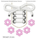 Stickmotiv Schnürsenkel Schleife Blumen Sommer