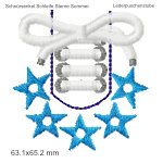 Stickmotiv Schnürsenkel Schleife Sterne Sommer