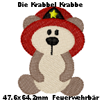 Stickmotiv Feuerwehr Bär