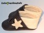 Preview: Lederpuschen Sandale mit seitlich Spann kleiner Stern aus Leder
