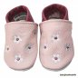 Preview: Krabbelschuhe rosa-altrosa; 6 Blümchen (weiß-altrosa)