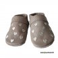 Preview: Lederpuschen beige, Lederspannband beige; Herzchen creme