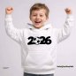 Preview: Plotterdatei 2026 Fußball einfarbig Design auf einen weißen Jungen Hody