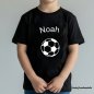 Preview: Plotterdatei Fußball mit Namen Design am T-Shirt