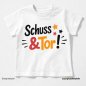 Preview: Plotterdatei Schuss und Tor! Designbeispiel auf einem weißen T-Shirt