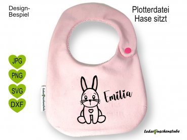 Plotterdatei Hase sitzt Beispiel Lätchen