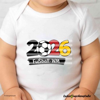 Plotterdatei 2026 Fußball WM Design auf einen weißen Baby Body