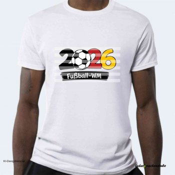 Plotterdatei 2026 Fußball WM Design auf einem weißen T-Shirt
