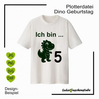 Plotterdatie Dino Geburtstag ich bin Zahl, T-Shirt
