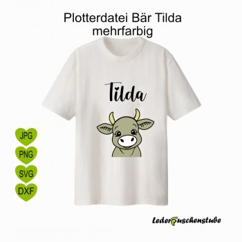 Kinder T-Shirt mit personalisierter Kuh Tilda Plotterdatei