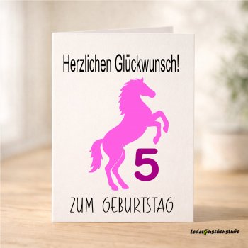 Plotterdatei Pferd Geburtstag Design für eine Karte