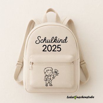 Plotterdatei Schulkind Junge Rucksack Lederpuschenstube