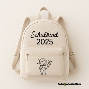 Plotterdatei Schulkind 2025 Mädchen Rucksack