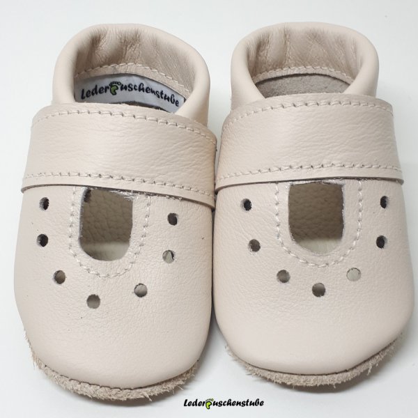 Lederpuschen Ballerina creme, lederpuschenstube