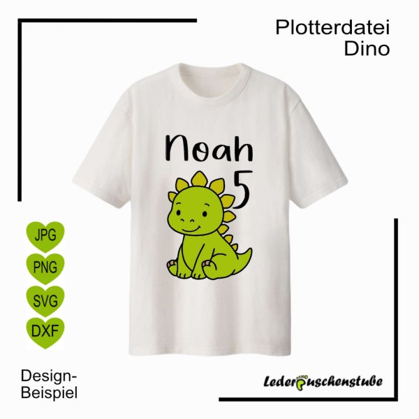 Plotterdatei Dino mit Namen und Shirt