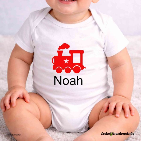 Plotterdatei Eisenbahn Designbeispiel auf einen Baby Body