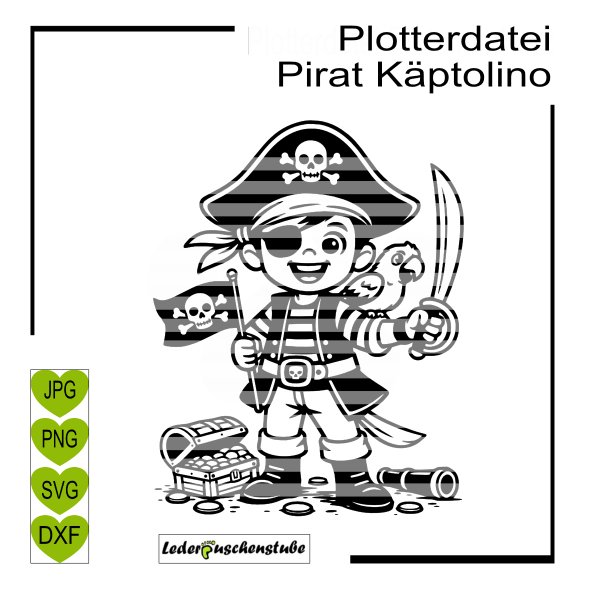 Plotterdatei Pirat Käptolino für Babys und Kinder