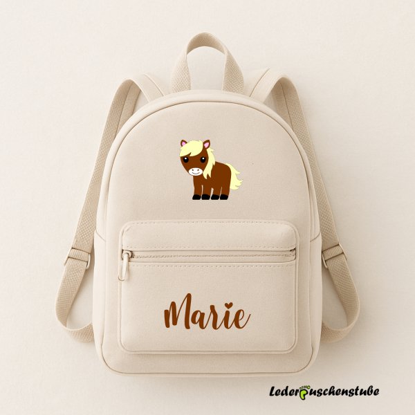 Kinderrucksack mit personalisiertem Pony Plotterdatei