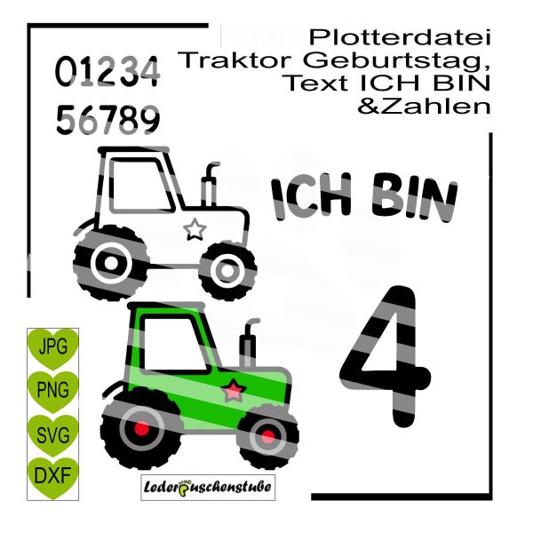 Plotterdatei Traktor Geburtstag Bundle SVG