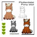 Plotterdatei Pony sitzt -  SVG