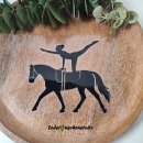 Bügelbild Pferd Voltigieren in schwarz  | Fertiges Bügelbild zum Aufbügeln | Lederpuschenstube