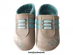 Lederpuschen Turnschuh Stickerei Schnürsenkel | ohne oder mit Namen