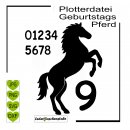 Plotterdatei Pferd Geburtstag | Zahlen| SVG