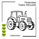 Plotterdatei Traktor Silhouette einfach in svg
