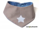 Wende Halstuch Jersey grau und hellblau Sterne weiß sowie Stern reflektierend